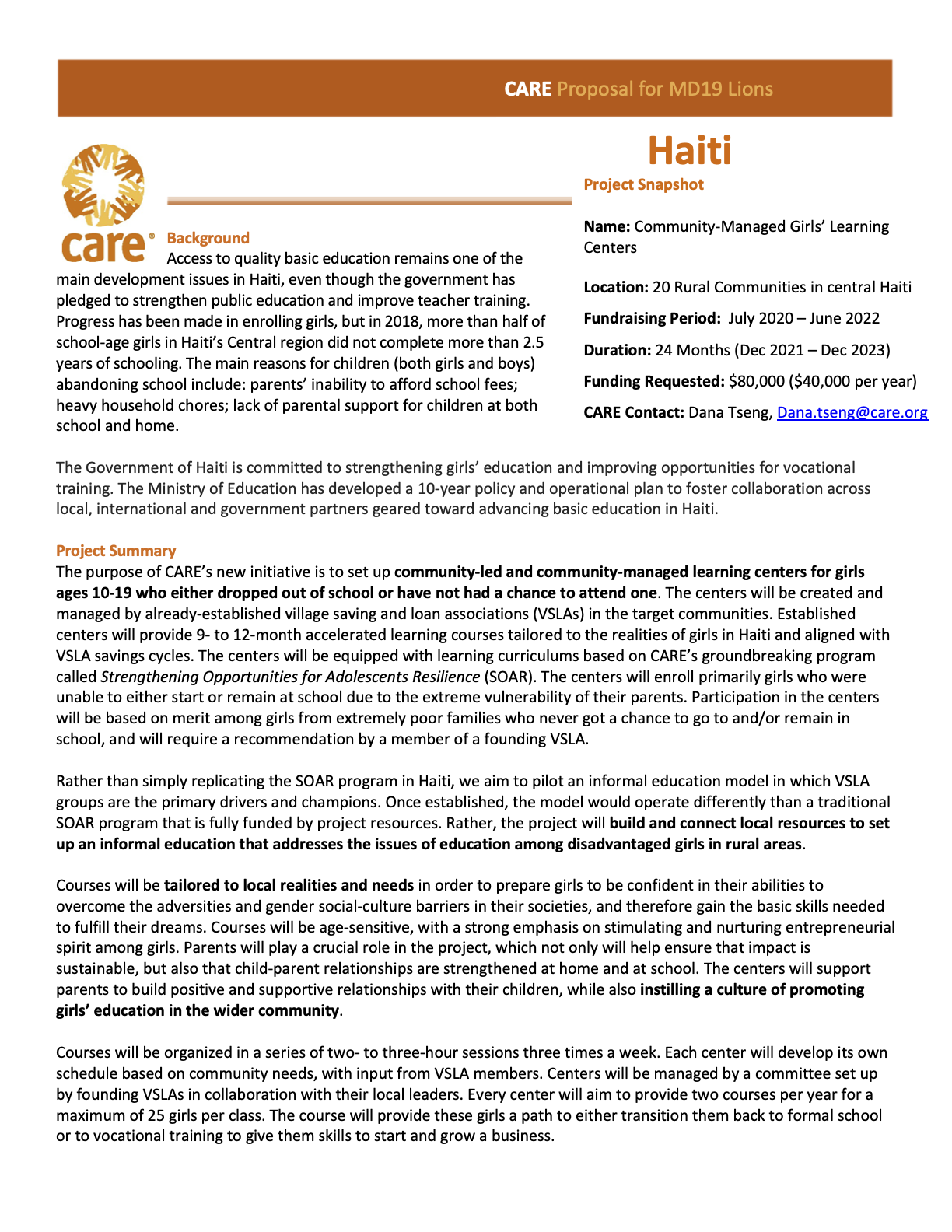 Haiti project description